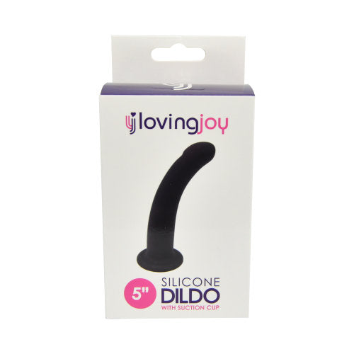 Silicone Dildo Cruved with Suction Cup 5 Inch Loving Joy