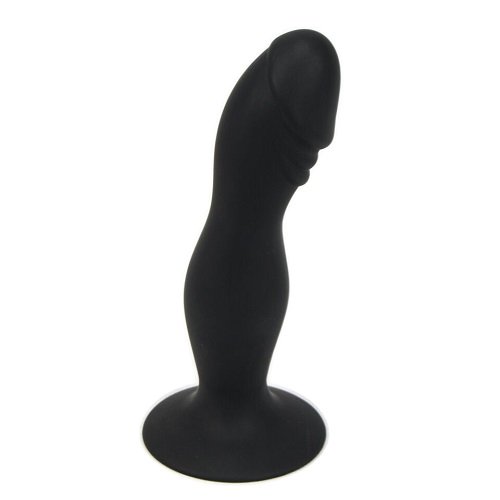 Silicone Dildo Black with Suction Cup 6-inch Loving Joy